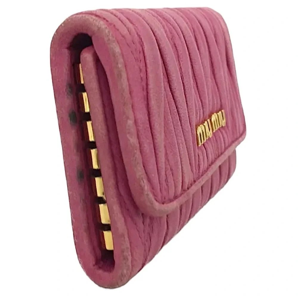 Miu Miu Pink Leather Key Wallet